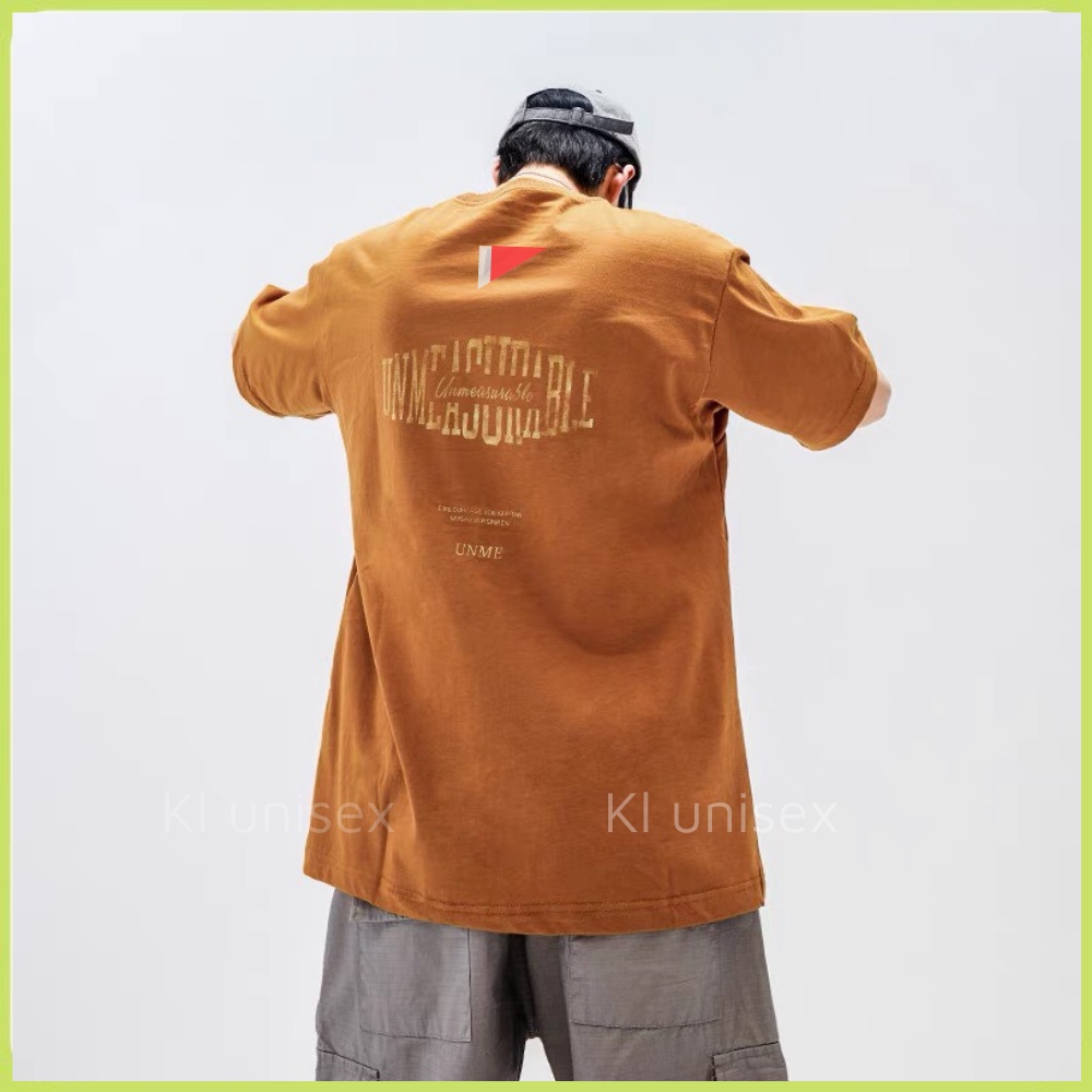 Áo thun tay lỡ nam nữ Nâu bò KL Unisex