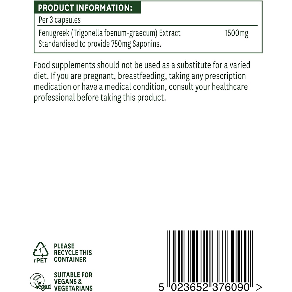 Viên uống lợi sữa cỏ cà ri FENUGREEK Nature Aid Úc 500mg 90 viên