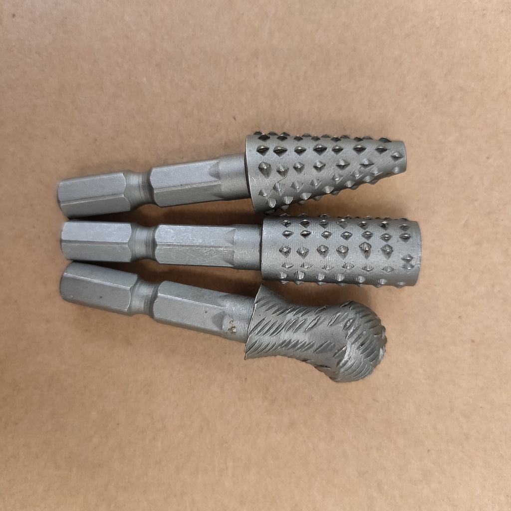 Bộ Mũi Mài Điêu Khắc Gỗ Lũa Chuôi Lục Giác 6.35mm Dùng Cho Máy Bắn Vít, Máy Vặn Vít Máy Khoan