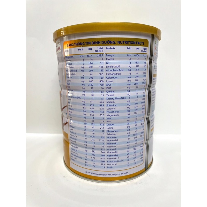 Sữa Endolac Gold BA lon 800g  date: 5/2025