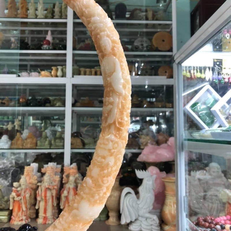 Cặp Kỳ Lân  Ngậm Ngà Đá Đúc - cao 43.5cm