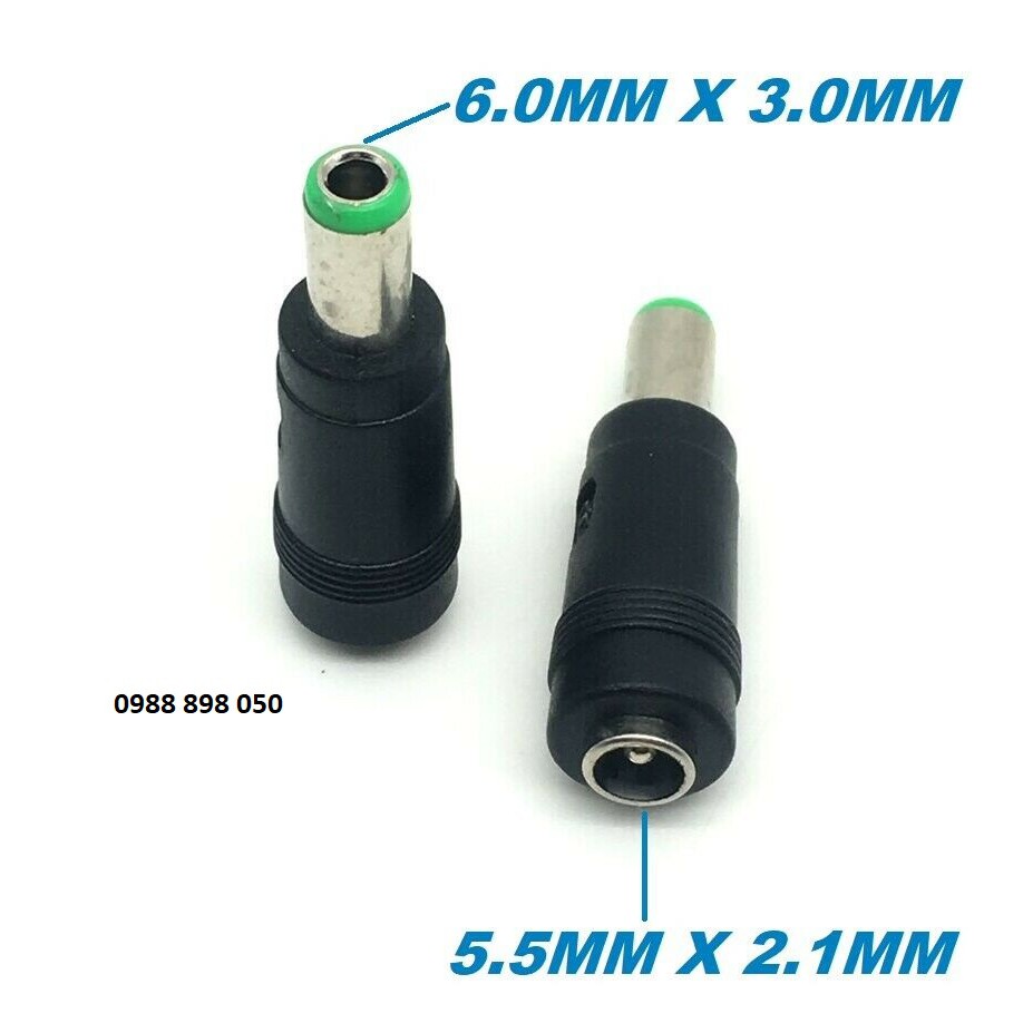 Jack tròn chuyển đổi chân 5.5*2.1mm sang 6.0*3.0mm