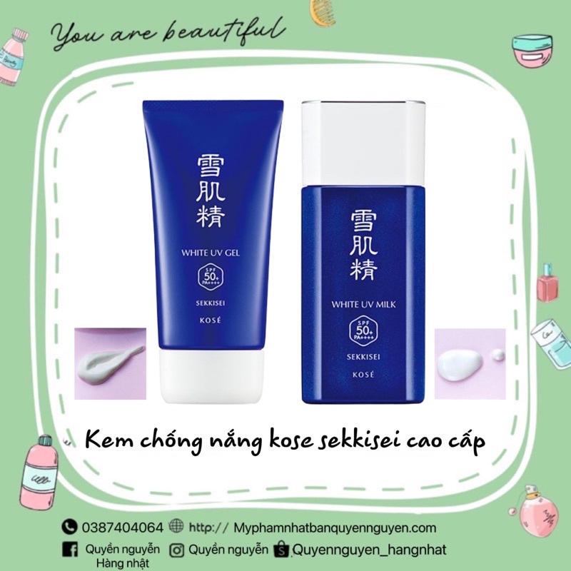 Kem chống nắng Kose Sekkisei SPF50+ PA++++(Set 2 tặng Nước hoa hồng)