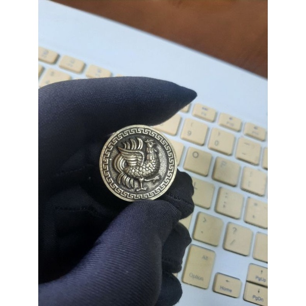 Emblem Zippo bằng đồng thau nguyên khối, đồng xu Gà