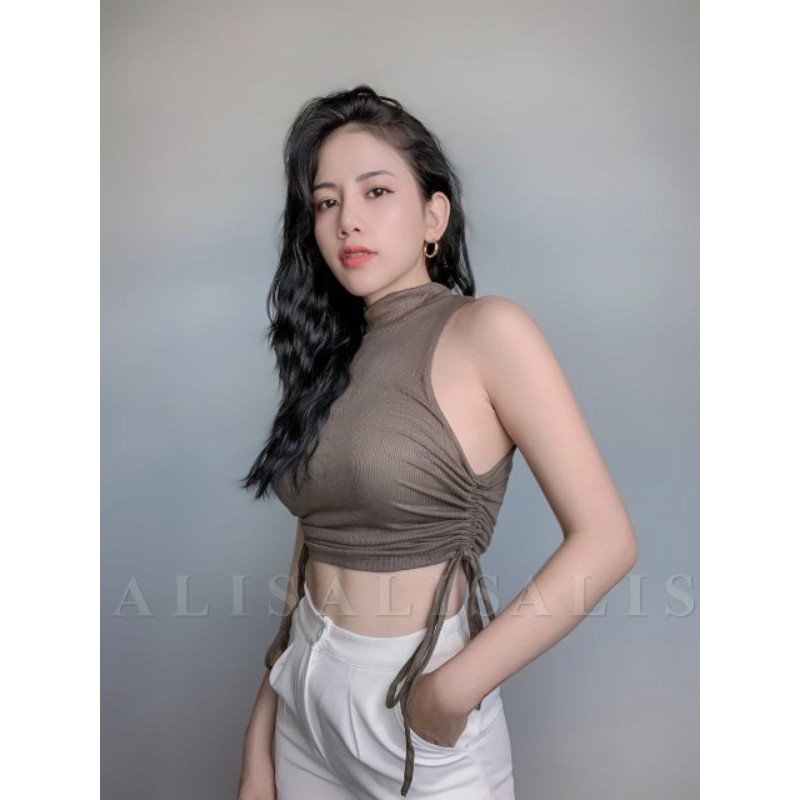 [ Ảnh Thật ] Áo Croptop Lọ Rút Dây Bên Hông 2 Lớp Siêu Xinh Siêu Đẹp 😍😍 | BigBuy360 - bigbuy360.vn