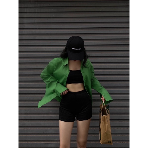 Áo somi tay dài màu hot nhất 2022 màu xanh lá (ảnh tự chụp) | BigBuy360 - bigbuy360.vn