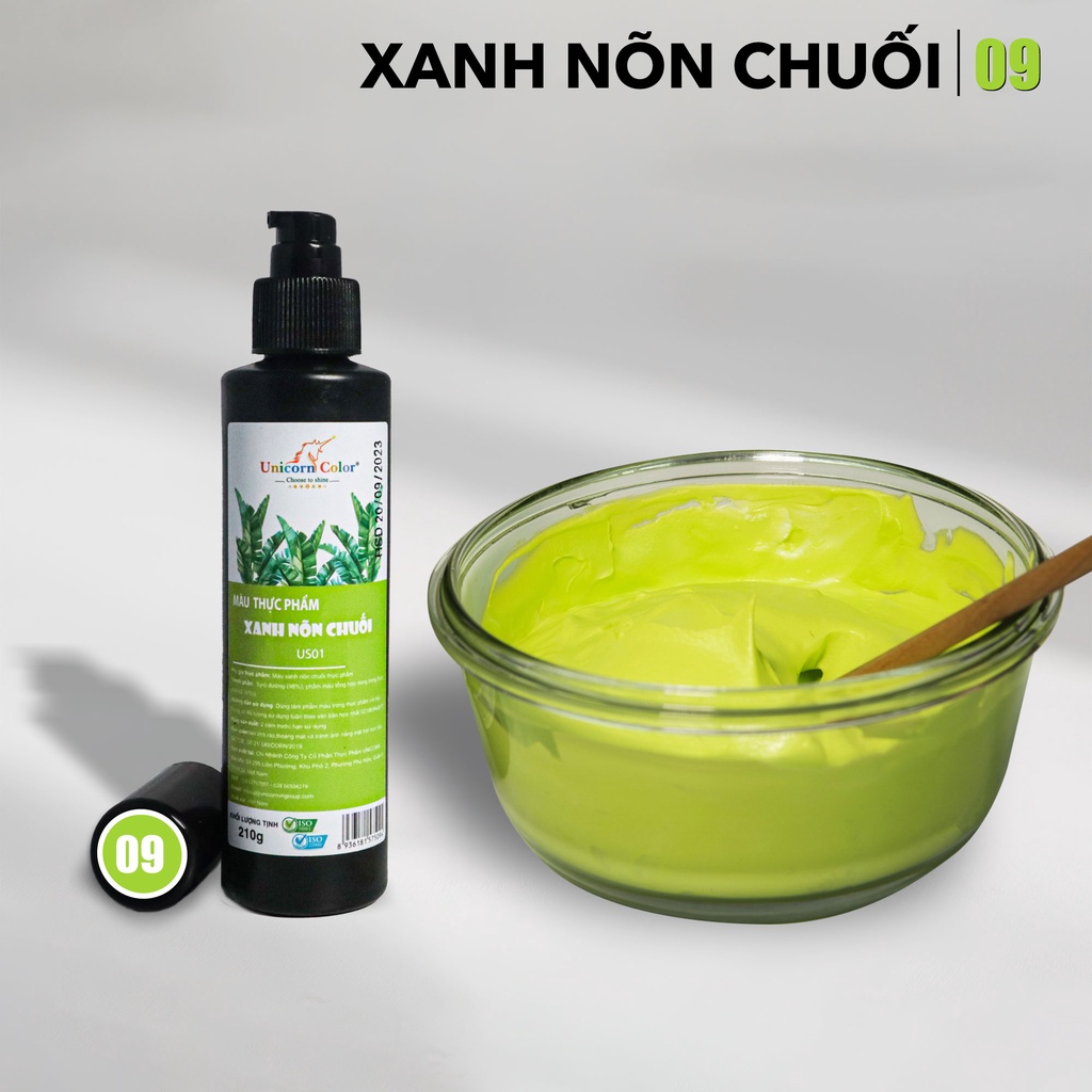 Màu Thực Phẩm Xanh Nõn Chuối UNICORN Không Đắng 210gr A09