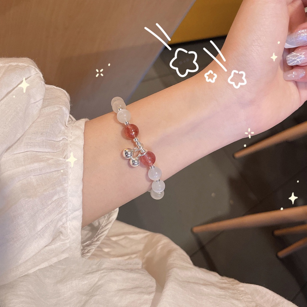 Vòng Tay Đính Đá Opal Màu Xanh Dương Xám Nhạt Phong Cách Thời Trang Mới Dành Cho Bạn Gái