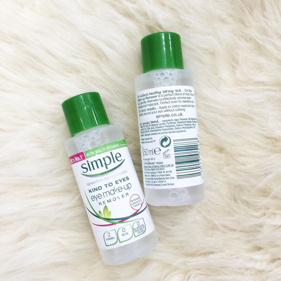 [mini size] Tẩy trang mắt môi Simple Kind To Kind Eye Make-up Remover