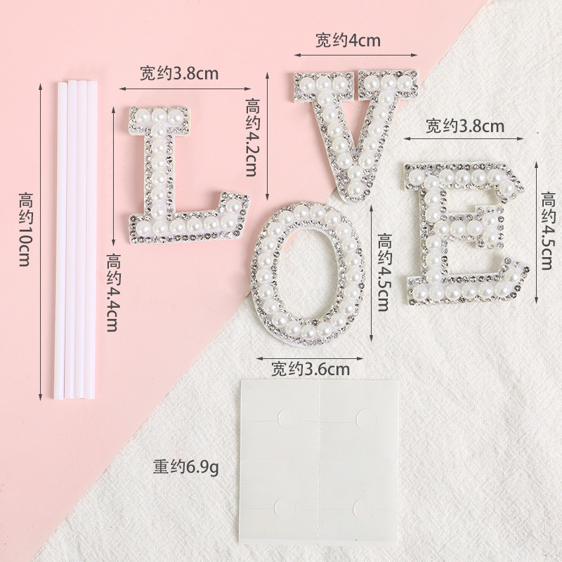 Trang trí bánh kem  set 4 que cắm LOVE