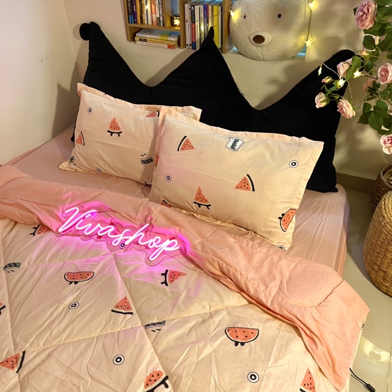 Ga Trải Giường, Drap Giường Chần Bông Sọc Đẹp Siêu Đẹp M6*2M-M8*2M((1 chăn phao, 1 ga, 2 vỏ gối đầu, 1 vỏ gối ôm)