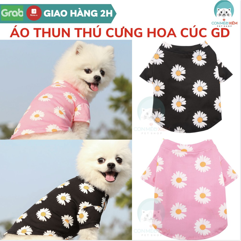 Áo cho chó mèo hoa cúc Peace minusone, quần áo chó mèo thú cưng Con Mèo Xiêm