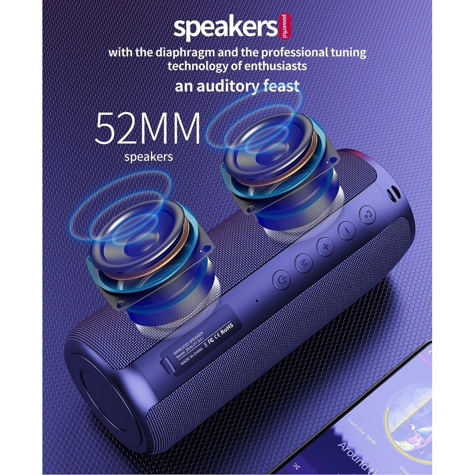 Loa Bluetooth 5.0 Extra Bass Ovleng Zealot S51 - Hàng Cao cấp, chính hãng