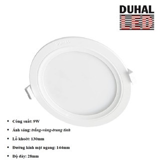 [3 MÀU] ĐÈN LED DUHAL PANEL TRÒN 12W (KDMT0121)