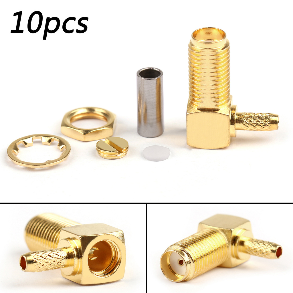 Bộ 10 Đầu Nối Sma Cái 90 Rg174 Rg316 Lmr100