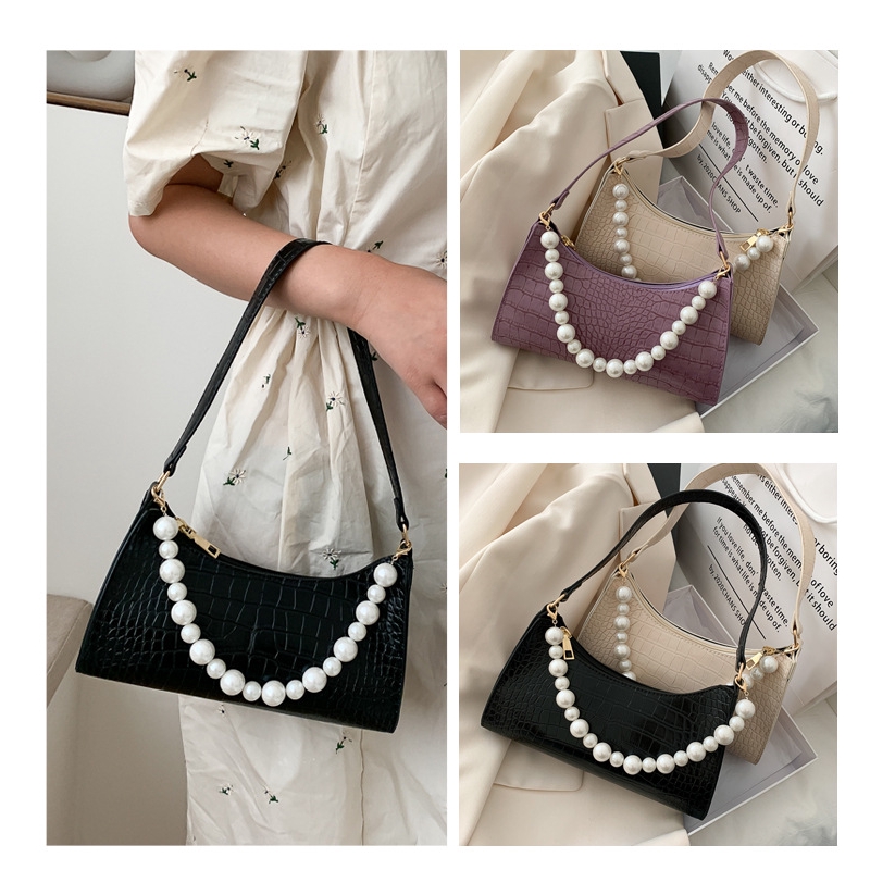 Túi Xách Tay Đính Ngọc Trai Thời Trang Mùa Hè Sành Điệu