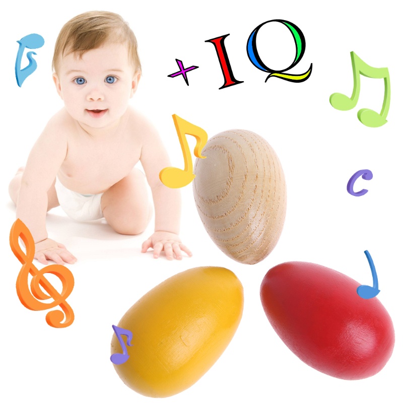 ✿ 1 Quả Trứng Âm Nhạc Bằng Gỗ Đồ Chơi Trẻ Em