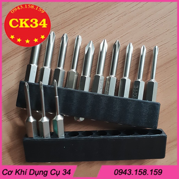 Mũi tô vít 4 cạnh có nam châm. Mũi tô vít 4 cạnh chuôi lục giác dài 50mm cho khoan pin, điện hãng PROPPE cao cấp