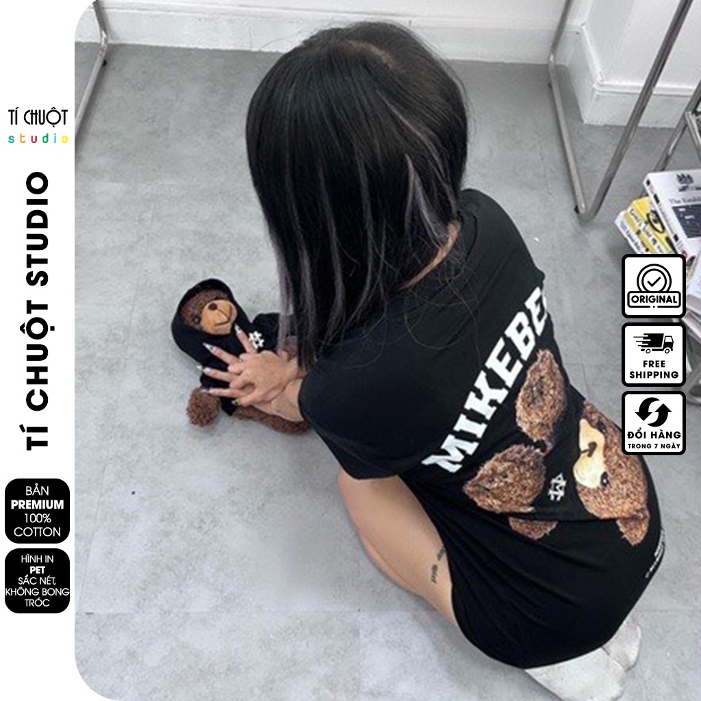 Áo thun Mikenco Mikebear nam nữ in hình 5D, áo phông unisex mikenco gấu tay lỡ - Tí Chuột Studio