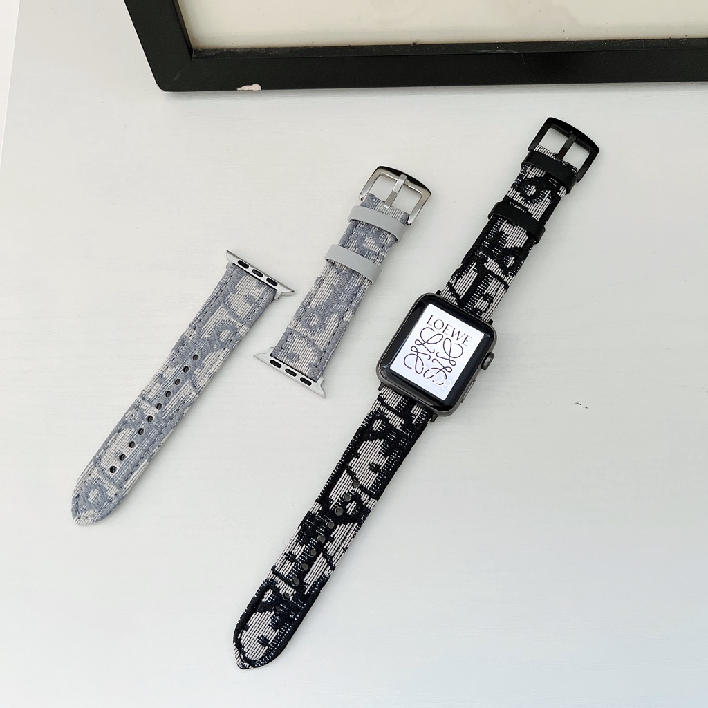 Dây Đeo Da Thời Trang Thêu Họa Tiết Cho Đồng Hồ Thông Minh iwatch serise 7 6 SE 5 4 3 2 1 iwatch 41mm 45mm 40mm 44mm 42mm 38mm