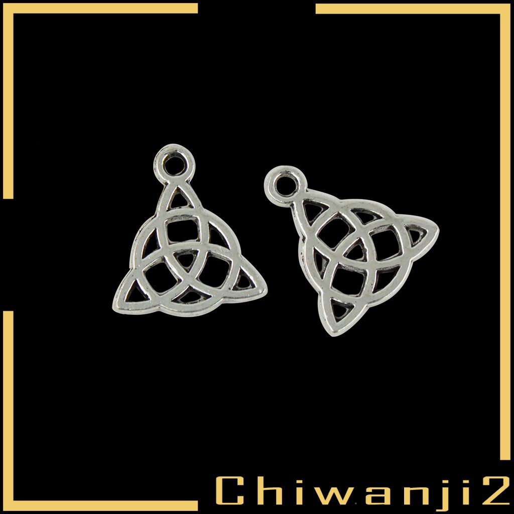 [Chiwanji2] 50 Mặt Dây Chuyền Bạc Tây Tạng Thắt Nút 15X17Mm