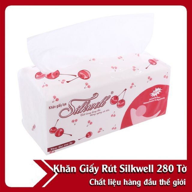 Combo  1bịch khăn  giấy lụa rút silkwil táo đỏ 280 tờ
