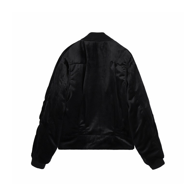 Áo khoác H@ider @ckermann gathered black velvet bomber fw20