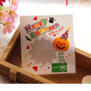 50Pcs Happy Halloween Cookie Self Adhesive Plastic Packing Bags