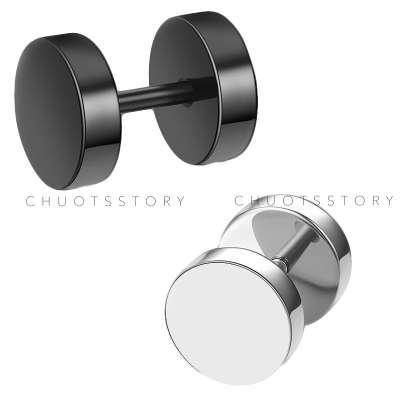 Khuyên tai nam nữ trơn cá tính nhiều mẫu, bông tai titan không gỉ thời trang unisex - ChuotsStory