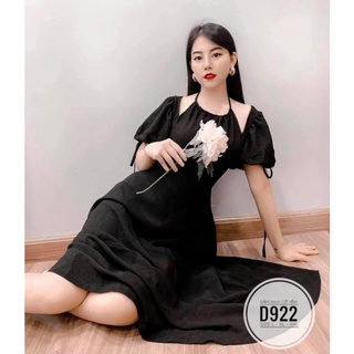 ĐẦM MAXI CỘT NƠ CỔ YẾM