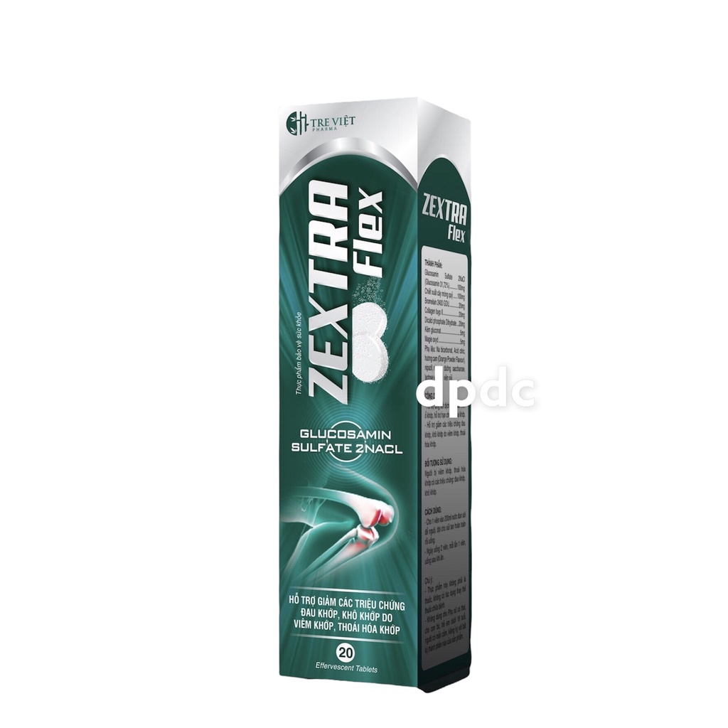 Combo 02h - Viên Sủi Xương Khớp ZEXTRA Flex  Hỗ Trợ Giảm Thoái Hóa Cột Sống, Giảm Đau Nhức Xương Khớp, Thoái Hóa Khớp
