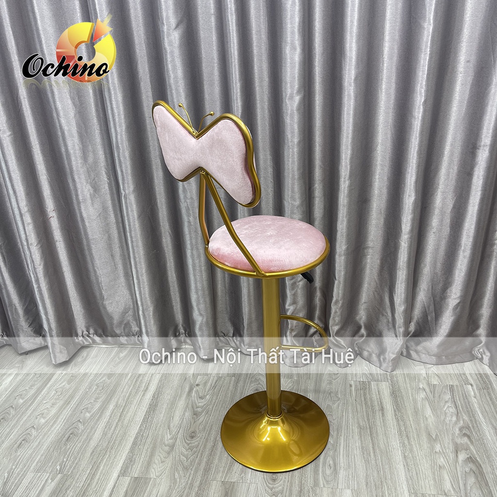 Ghế Chụp Hình, Ghế Quầy Bar Chân Mạ Vàng Sang Trọng Mẫu Mới 2022 (Hàng Có Sẵn)
