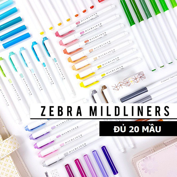 Set nhiều bút đánh dấu hai đầu Mildliner Zebra Nhật Bản