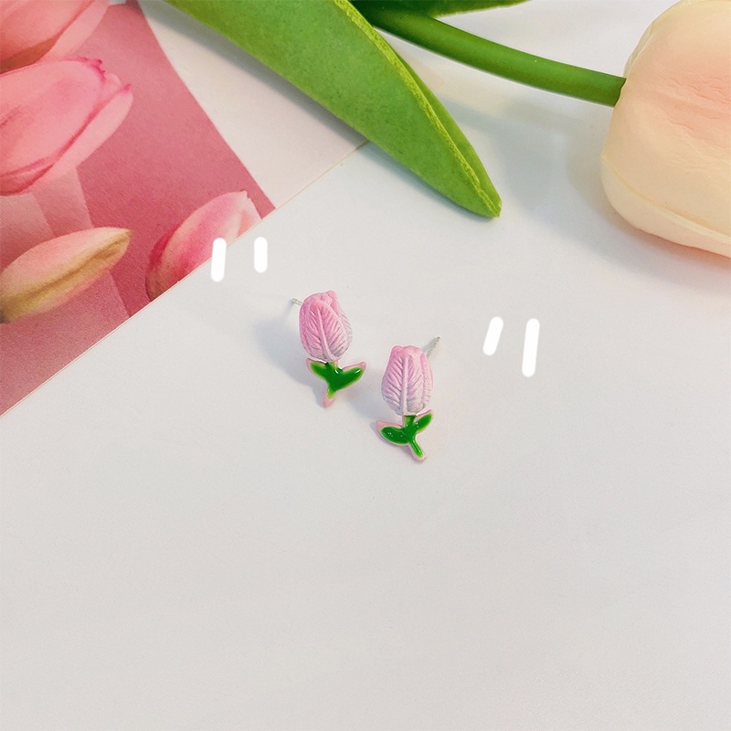 Khuyên Tai Kim Bạc Hình Hoa Phong Cách Hàn Quốc Dễ Thương