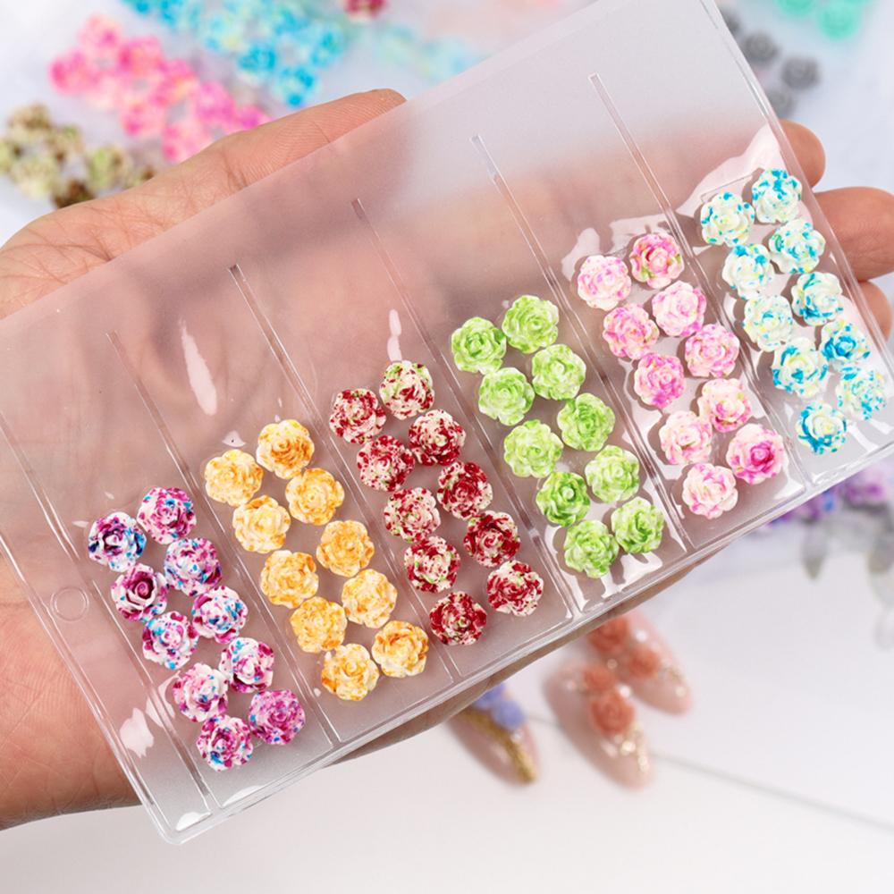 Phụ Kiện Trang Trí Móng Tay Hình Hoa Hồng 3D Màu Sắc Ngọt Ngào Xinh Xắn