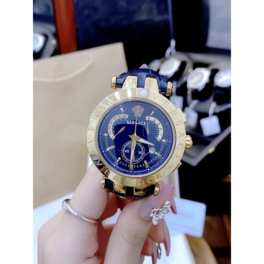 Đồng hồ đeo tay nam, đồng hồ nam VERSACE auth full box, dây da, siêu cao cấp, thiết kế cực kỳ sang chảnh nam tính