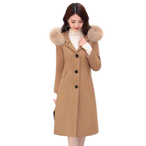 Áo Nữ Phối Mũ -  Áo Dạ Dáng Dài Túi Xéo Quảng Châu Cao Cấp | BigBuy360 - bigbuy360.vn