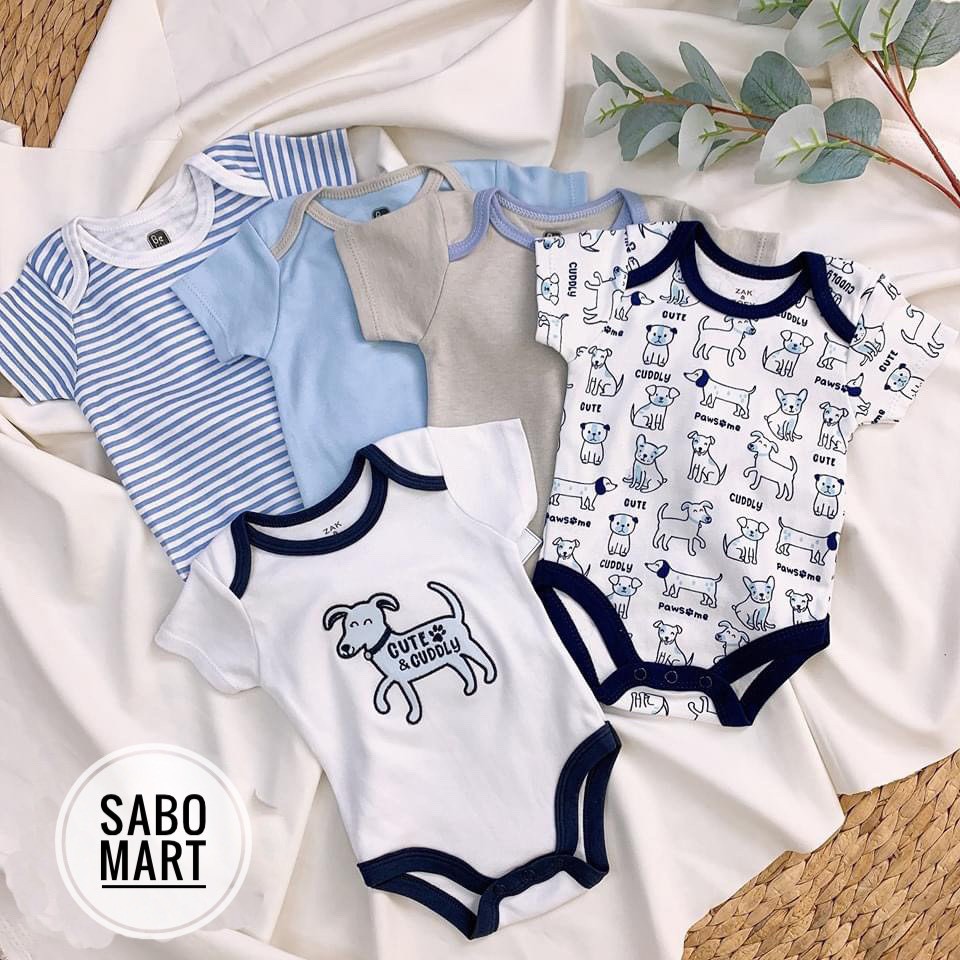 (CHỌN MẪU) SET 5 Bodysuit Body Chip Cộc Tay Belitii Siêu Đẹp Cho Bé Trai Bé Gái