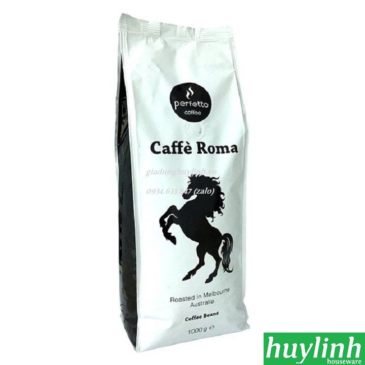 FREESHIP Cà phê hạt Perfetto Caffe Roma - 1 kg (Arabica + Robusta) - Nhập khẩu Úc