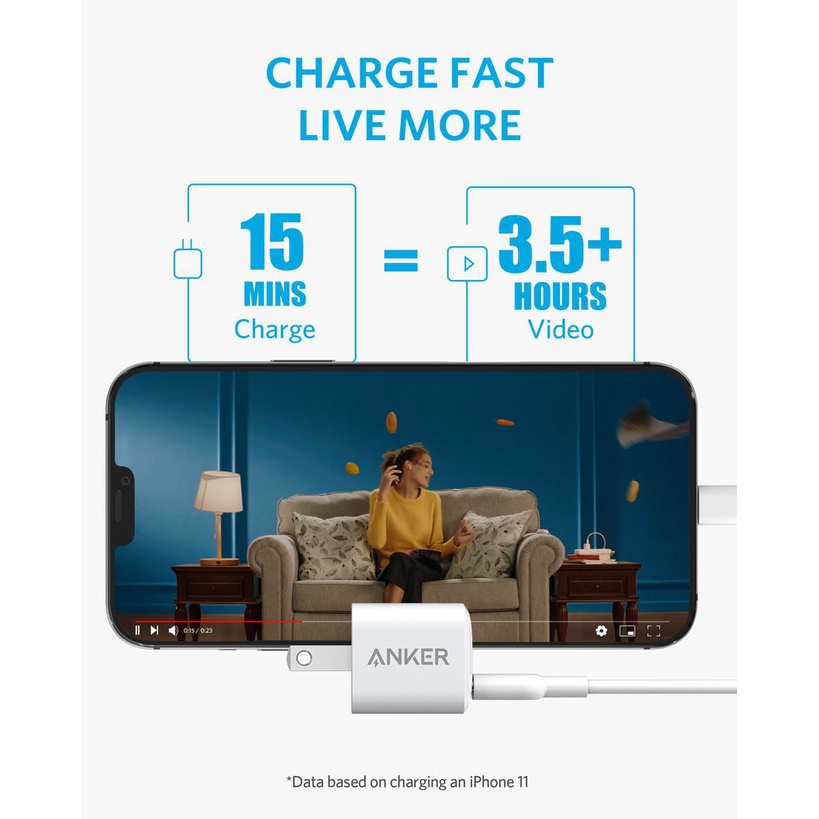 Sạc ANKER PowerPort III Nano 20W 1 cổng USB-C PiQ 3.0 tương thích PD - A2633 LAMINO