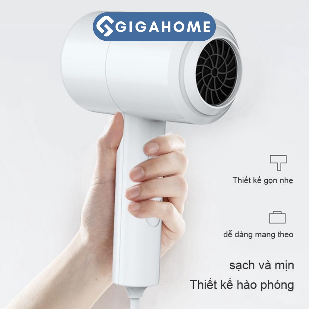 Máy Sấy Tóc GIGAHOME 800W Công Suất Lớn ,Nhanh Khô tóc, 3 Mức Độ Điều Chỉnh 9306