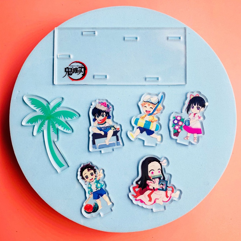Giá đỡ kèm mô hình nhân vật trong phim hoạt hình anime Demon Slayer bằng acrylic để bàn trang trí