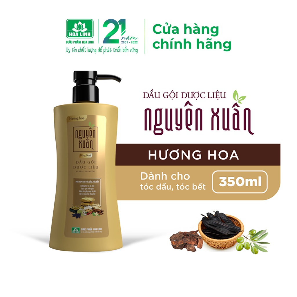 Dầu gội dược liệu Nguyên Xuân Bồng bềnh 350ml - Dành cho tóc dầu bết - Tặng thêm 10% thể tích giá không đổi