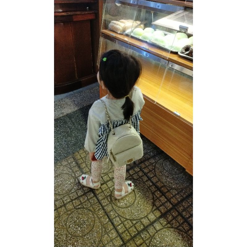 Balo mini trắng kem