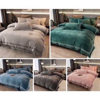 Set chăn Ga gối nỉ Nhung Mịn Lucky