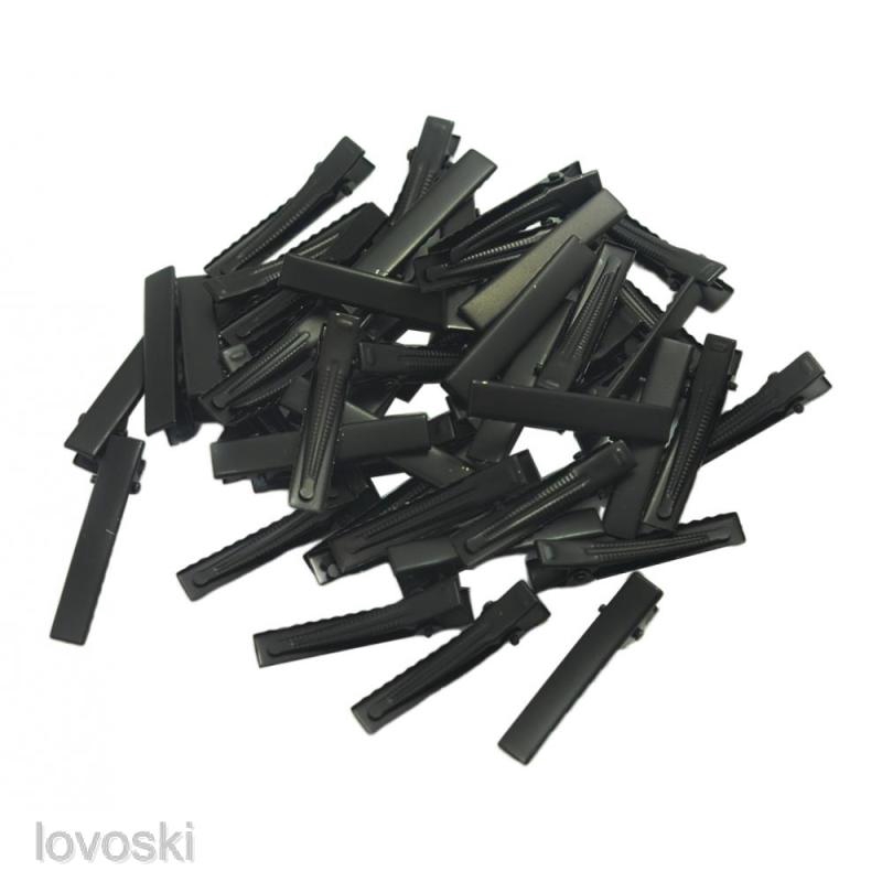 Set 50 Kẹp Tóc Cá Sấu Màu Đen Bằng Sắt DIY