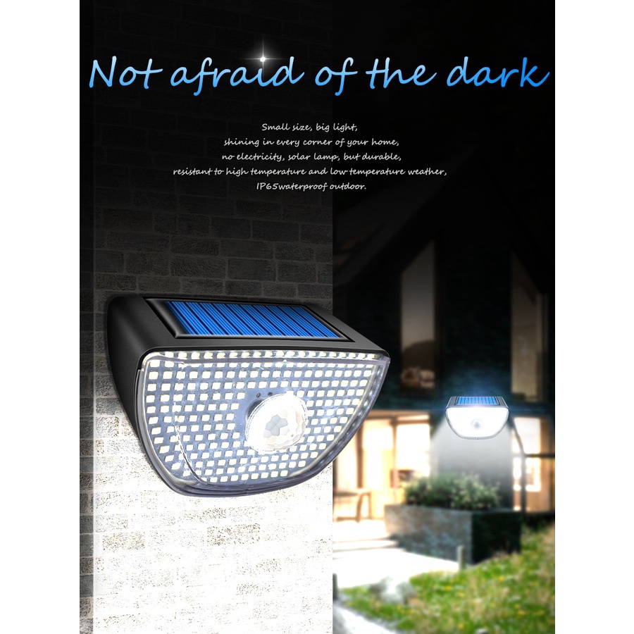 Đèn Led 200 Bóng Gắn Tường 3 Chế Độ Sử Dụng Năng Lượng Mặt Trời Chống Thấm Nước IP65