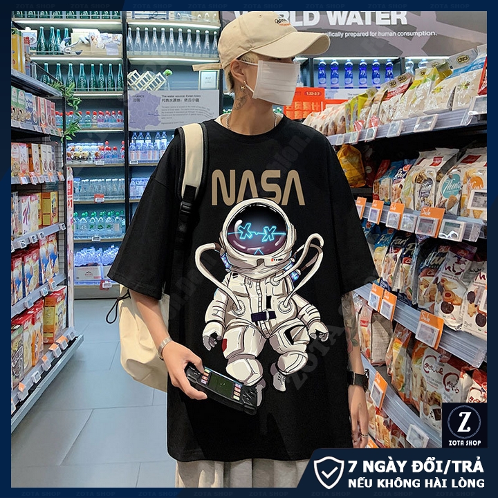 Áo thun nam tay lỡ ZOTA, áo phông unisex oversize NASA NTL1.11