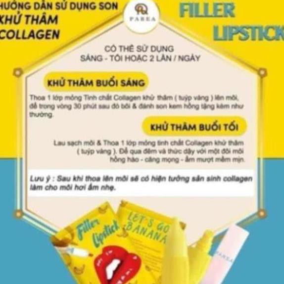 [ HÓT] Son Filler Collagen Chuối Khử Thâm Parea cùng son màu Chu Lipstick, giúp môi căng mọng hồng hào