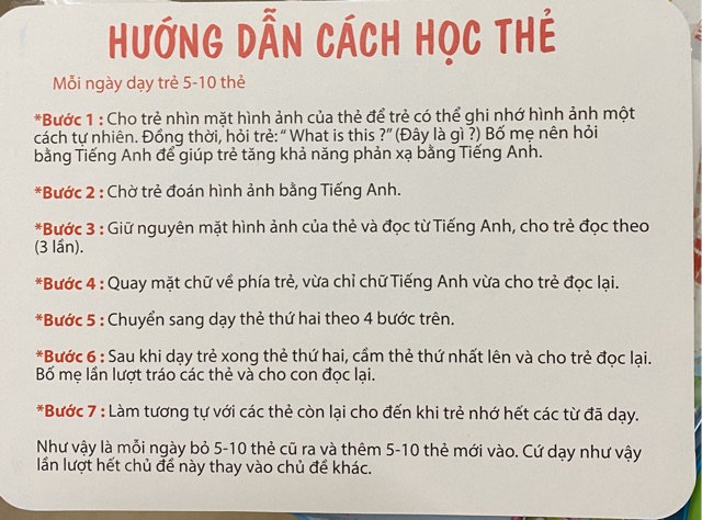 Bộ Thẻ Học Thông Minh 15 Chủ Đề loại to song ngữ tiếng Anh loại chuẩn Glenn Doman Flashcard cho bé từ 0-6 tuổi